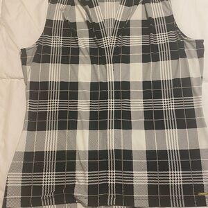 Calvin Klein Monochrome Plaid Top